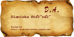 Dianiska Aténé névjegykártya